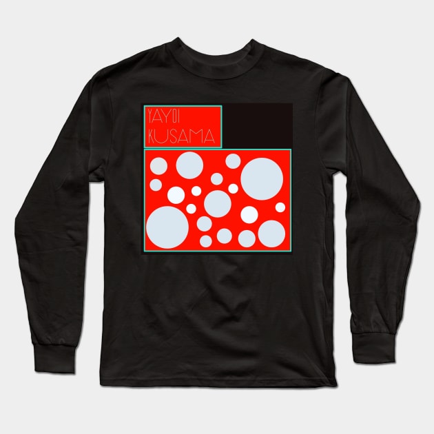 Yayoi Kusama inspired design Long Sleeve T-Shirt by pauloneill-art